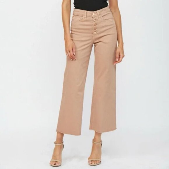 Mica Denim Chromatic High Rise Cropped Jeans Brown Sugar 25 - Picture 1 of 3